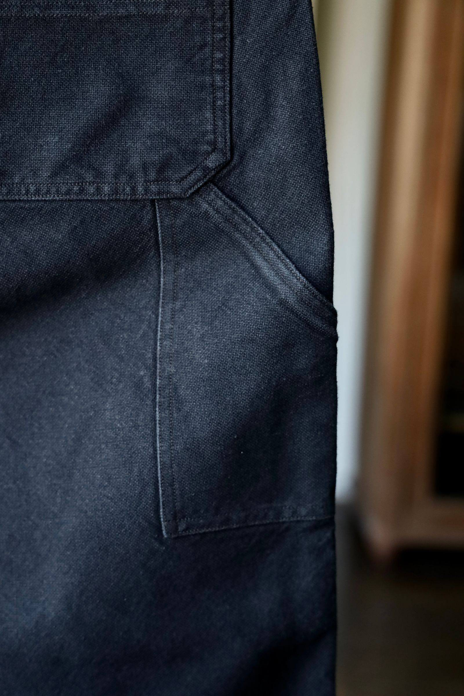 アプレッセ 2025 STYLE2 Vintage Silk Hemp Double Knee Pants(25AAP-04-07)BLACK
