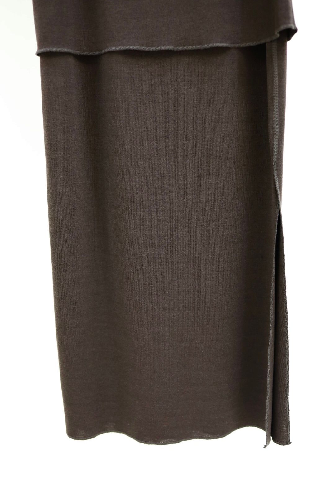 【Women's】プロダクトトゥエルブ  Super 140’s Melino Wool Layered Long Skirt(26SS-WCS07)BROWN☆新作発売！