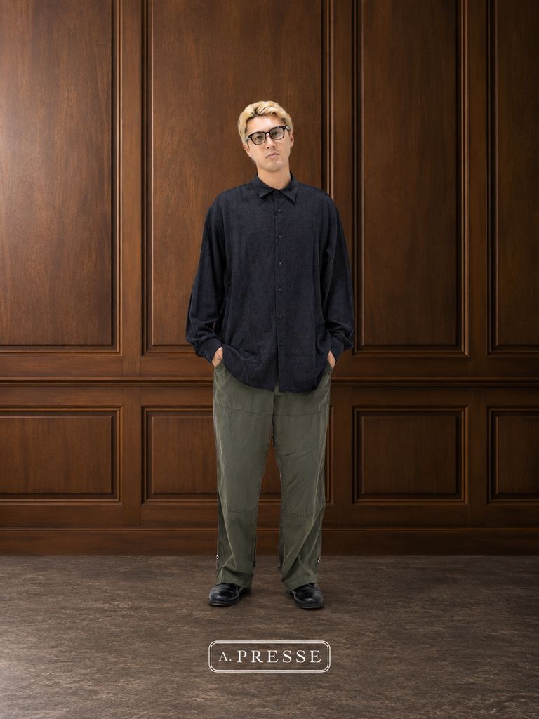 アプレッセ STYLE2 Wool Regular Collar Shirt (CHARCOAL)MARKスタイル