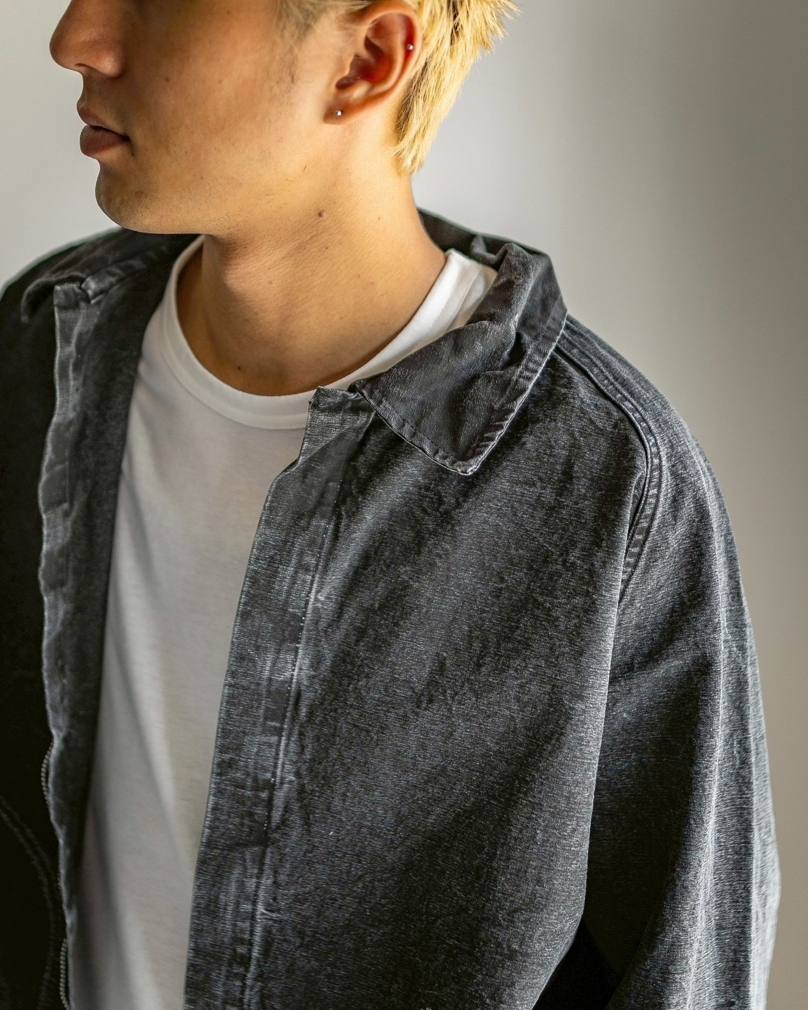 1930s フランス ブラックシャンブレー　ヘリンボーン　ハンティングジャケット A.PRESSE Vintage Hunting Jacket MARKスタイル | 6871 | mark