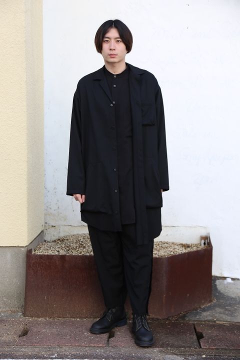 sulvam2020AW 新作Gabardine classic shirt"BLK" style.2020.9.21.