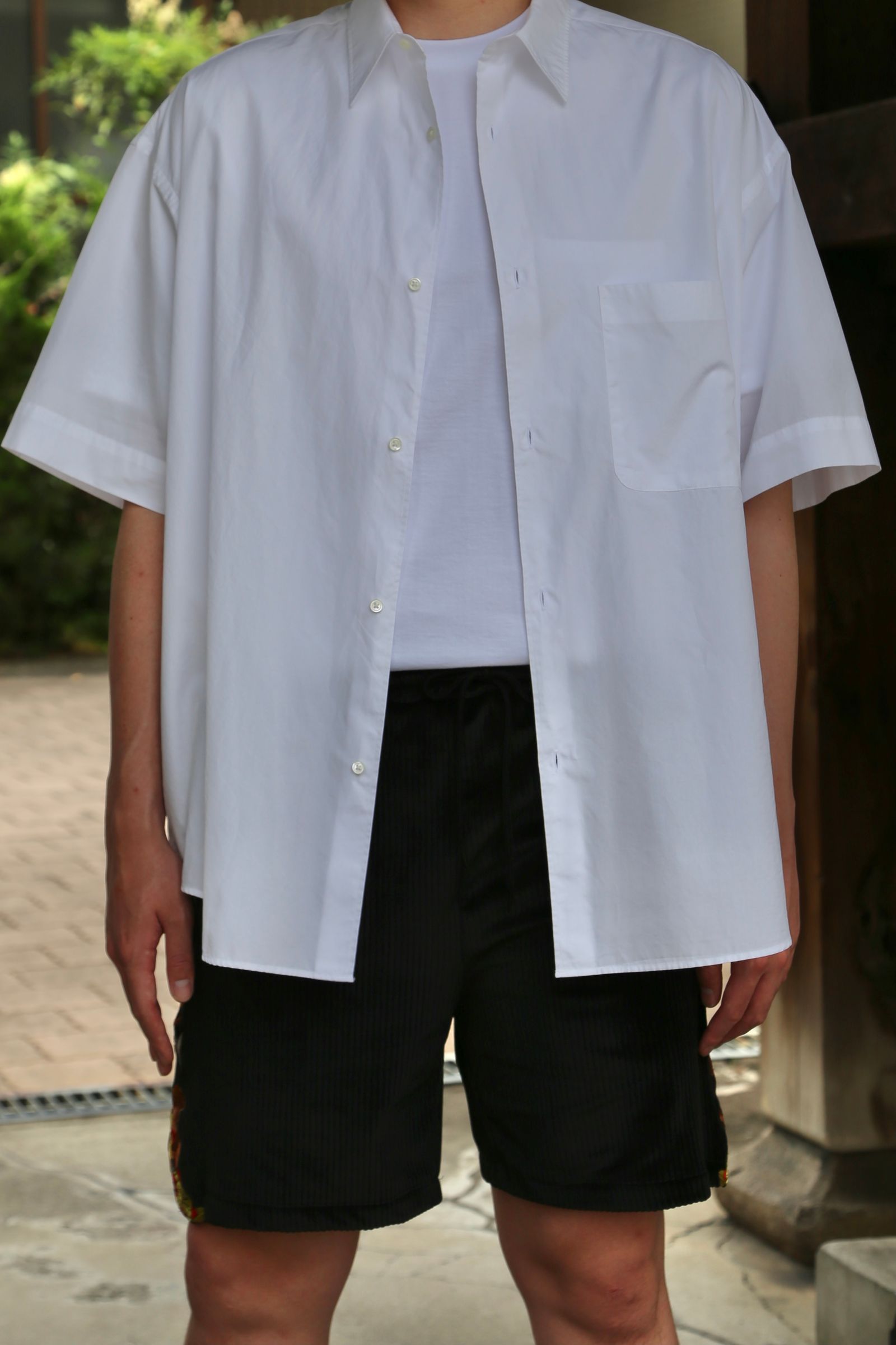 Graphpaper Broad Oversized S/S Regular Collar Shirt(GM212-50625B) style.2021.6.6.