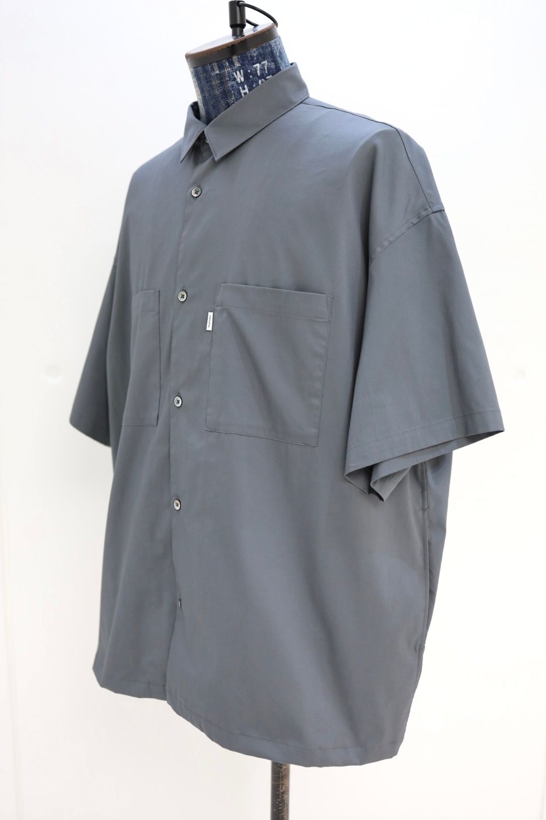 グラフペーパー 26SS Solotex Twill S/S Oversized Box Shirt(GM261-50159B)GRAY☆3月20日(金)発売！