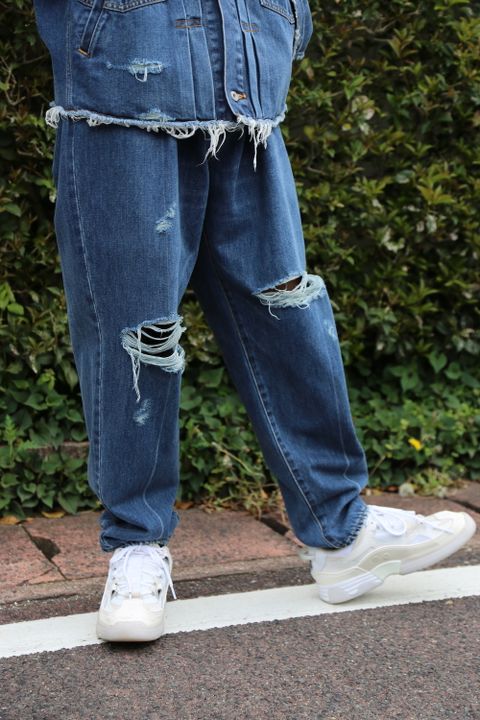 doublet 21ss DAMAGED SILK DENIM JACKET(21SS05BL114) style 2021.04.14.