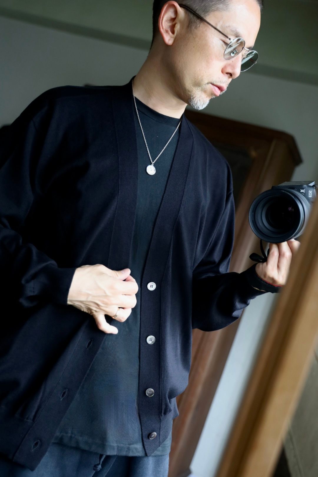 アプレッセ 2025 STYLE2 Wool Cotton High Gauge Cardigan(25AAP-03-05)BLACK☆6月14日(土)発売！
