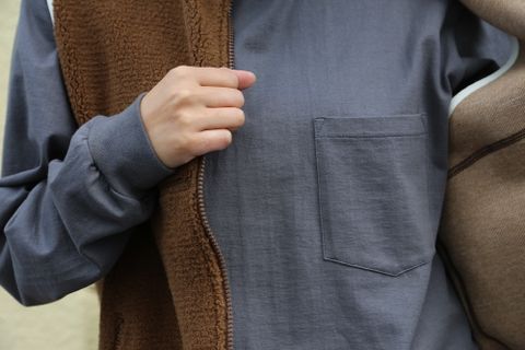 Graphpaper Wool Boa Zip-Up Vest"CAMEL"Style.2020.12.14.