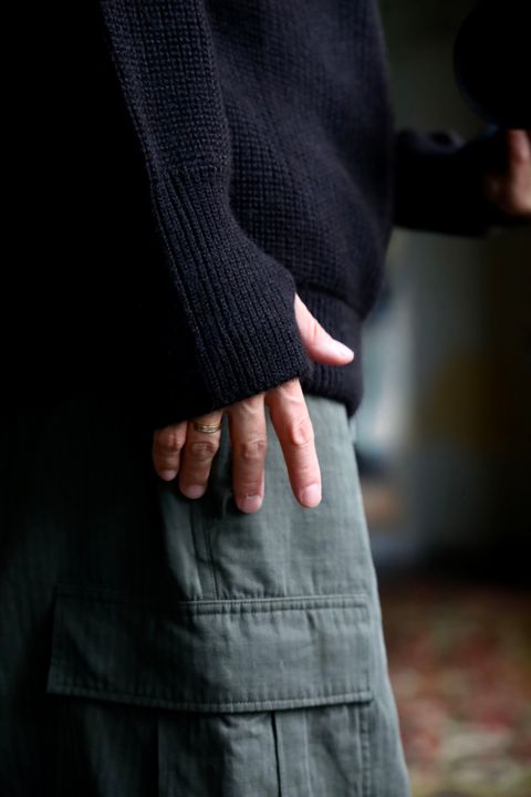 MARKAWARE 26AW DRIVERS KNIT"NATURAL BLACK"スタイル