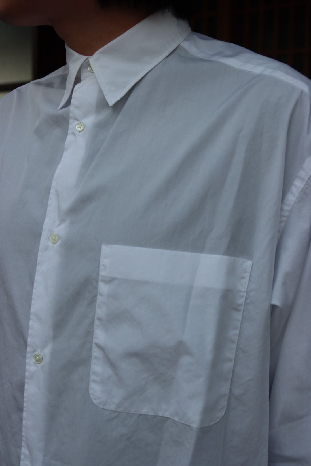 Graphpaper 22SS Broad L/S Oversized Regular Collar Shirt"WHITE".style