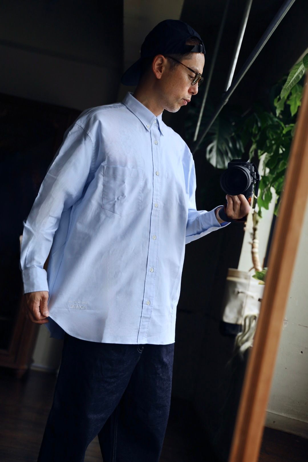 COMME des GARCONS HOMME 綿オックスフォード ブラウス HO