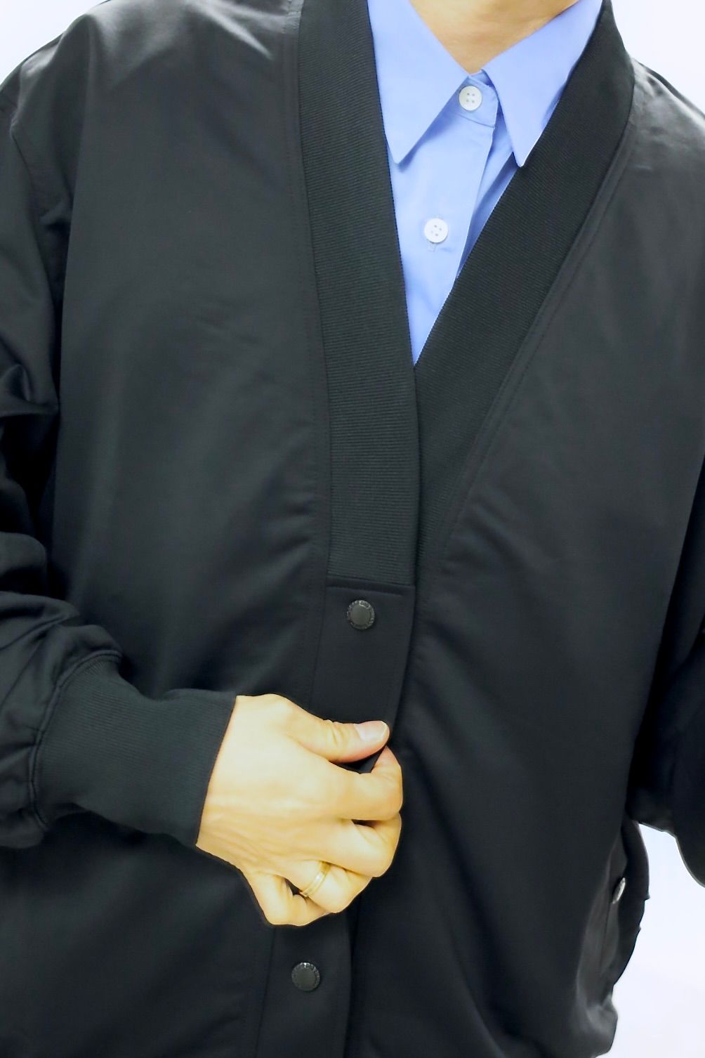 COMME des GARCONS HOMME 26SS 綿ナイロン裏毛ジャージカーディガンスタイル