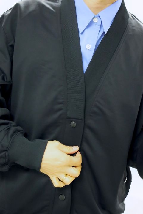 COMME des GARCONS HOMME 26SS 綿ナイロン裏毛ジャージカーディガンスタイル