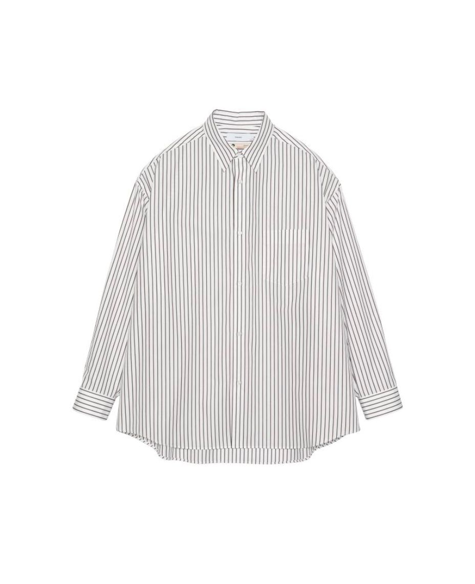 グラフペーパー 25AW SIDOGRAS Stripe  L/S Oversized Regular Collar Shirt(GM254-50025STB])BROWN STRIPE☆10月25日(土)発売！