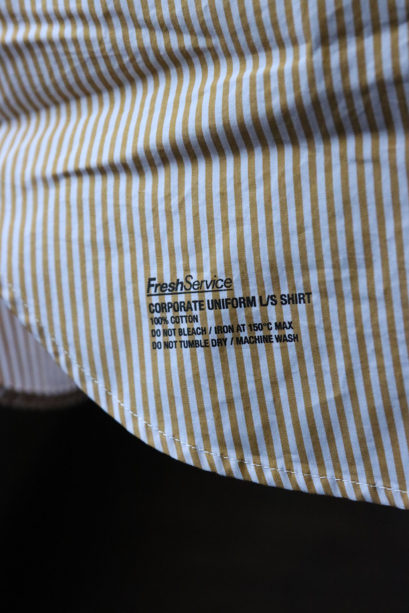 フレッシュサービス CORPORATE UNIFORM L/S SHIRT(FSC251-50105B)YELLOW STRIPE