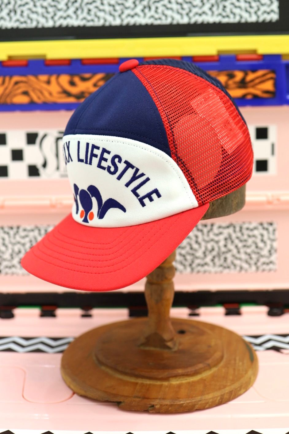 セントマイケル 26AW LIFE STYLE_MESH CAP(SM-MK1-0000-077)NAVY/RED☆7月6日(月)発売！
