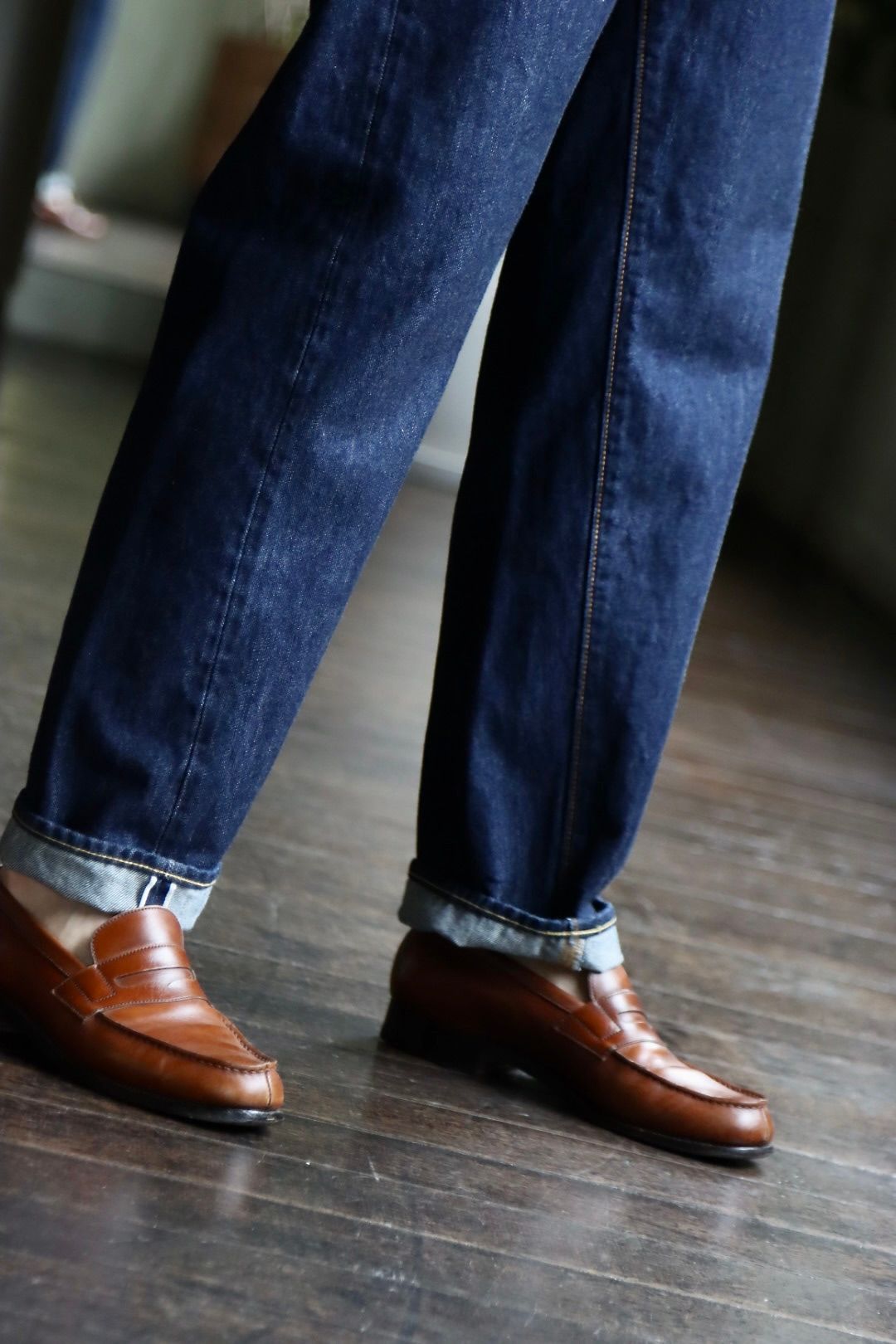 CIOTA22AWシオタ本藍スビンコットン13.5ozストレートデニム(NPTM-1STB-NIW)ネイビー(ONE WASH)