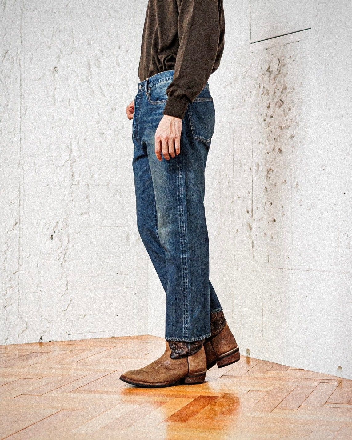 アプレッセ Washed Denim Wide Pants(AP-4002)INDIGO