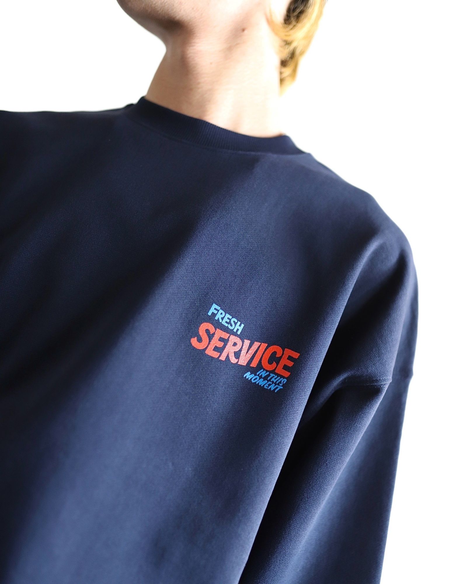 FreshService 24SS CORPORATE PRINTED CREW NECK SWEAT"All Day All Night" style 2024.3.8
