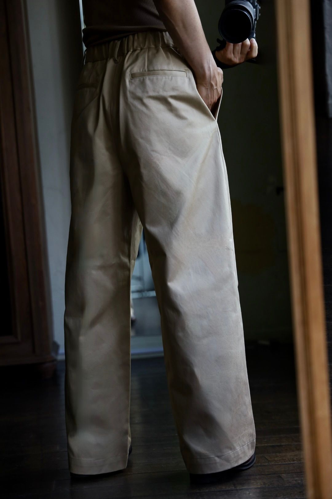 パンツ graphpaper Chino Wide Straight Trousers Graphpaper (グラフペーパー) Suvin Chino Tuck Tapered Pants