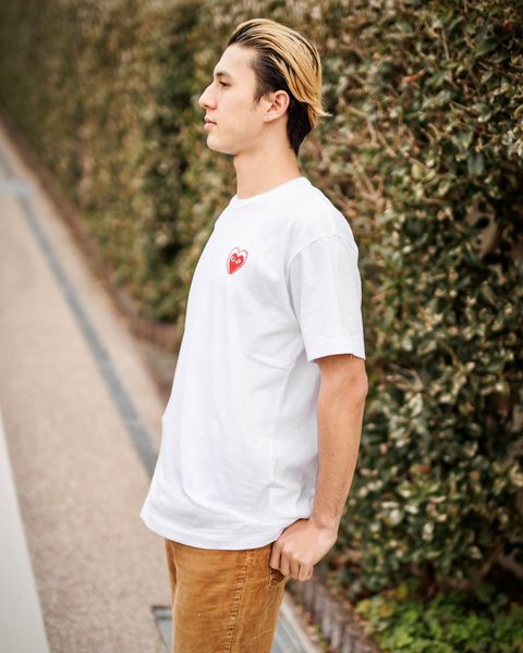 PLAY COMME des GARSONS METALSTONE HEART Tシャツ(WHITE RED) 新作発売！