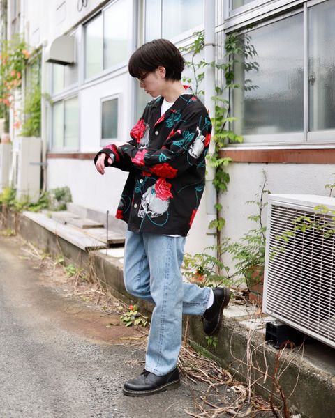 ©SAINT M×××××× ×WILDSIDE YOHJI YAMAMOTO PAJAMA SHIRT markスタイル