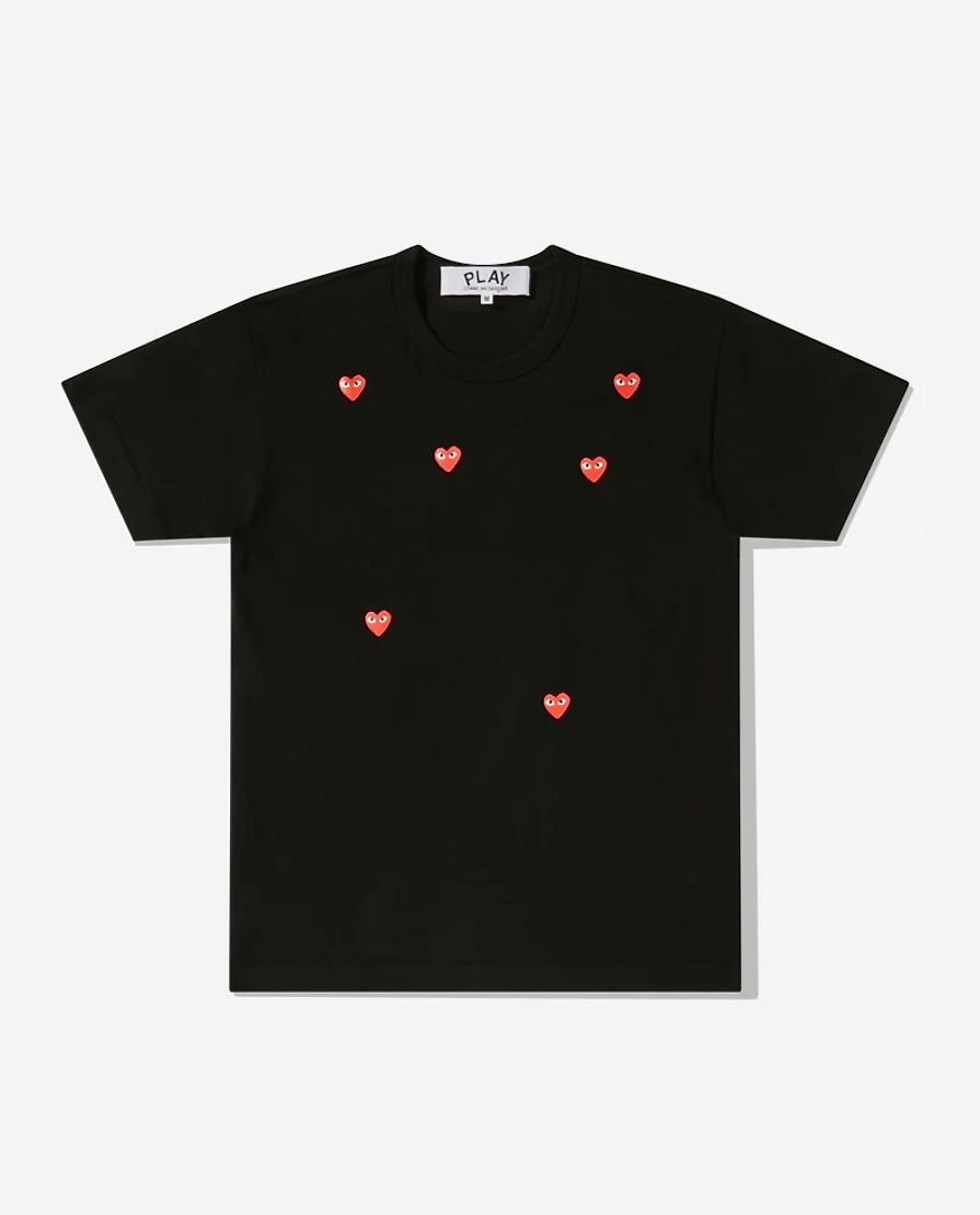 プレイコムデギャルソン PLAY MANY HEART S/S T-SHIRT RED HEART(AX-T338-051)BLACK - XS