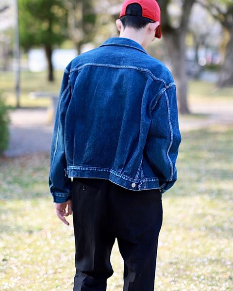 A.PRESSE アプレッセ23SS Wide Tapered Trousersヘリンボーンスタイル