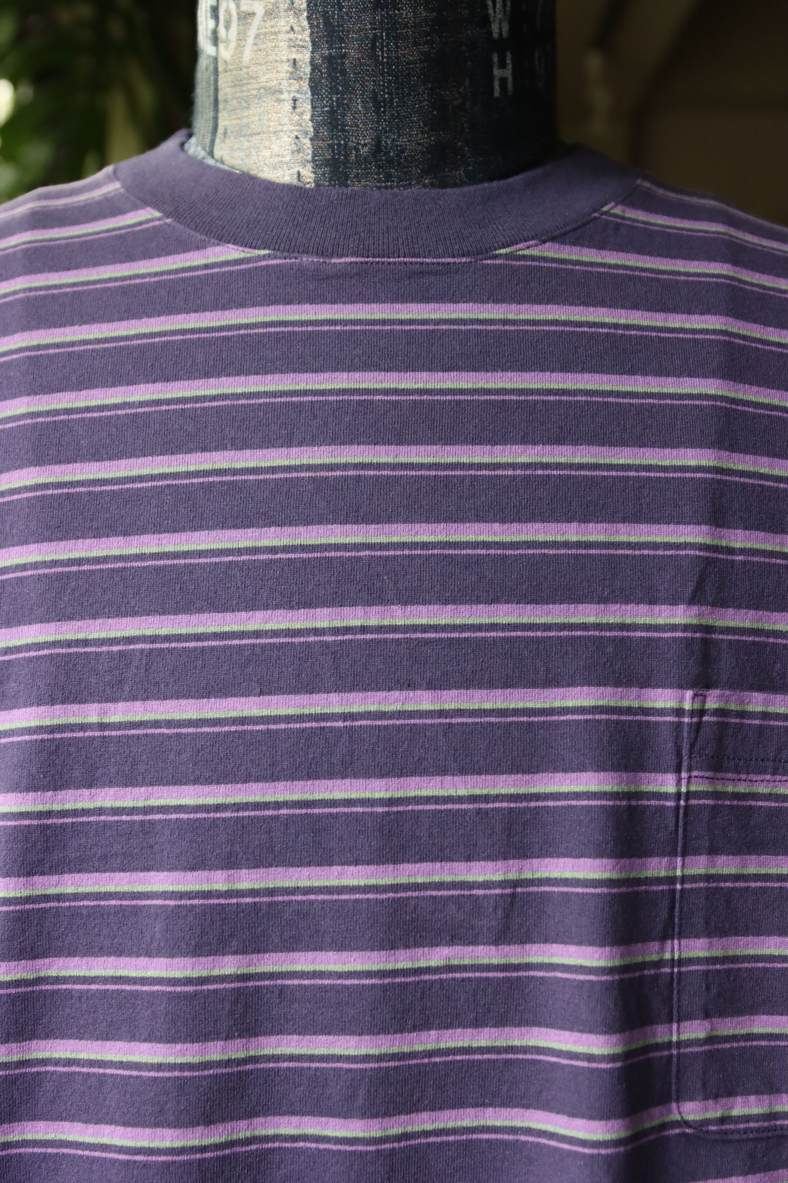 セダンオールパーパス SS24  Striped S/S Pocket Tee(SD24S-CT05)Navy Purple☆4月20日(土)発売！