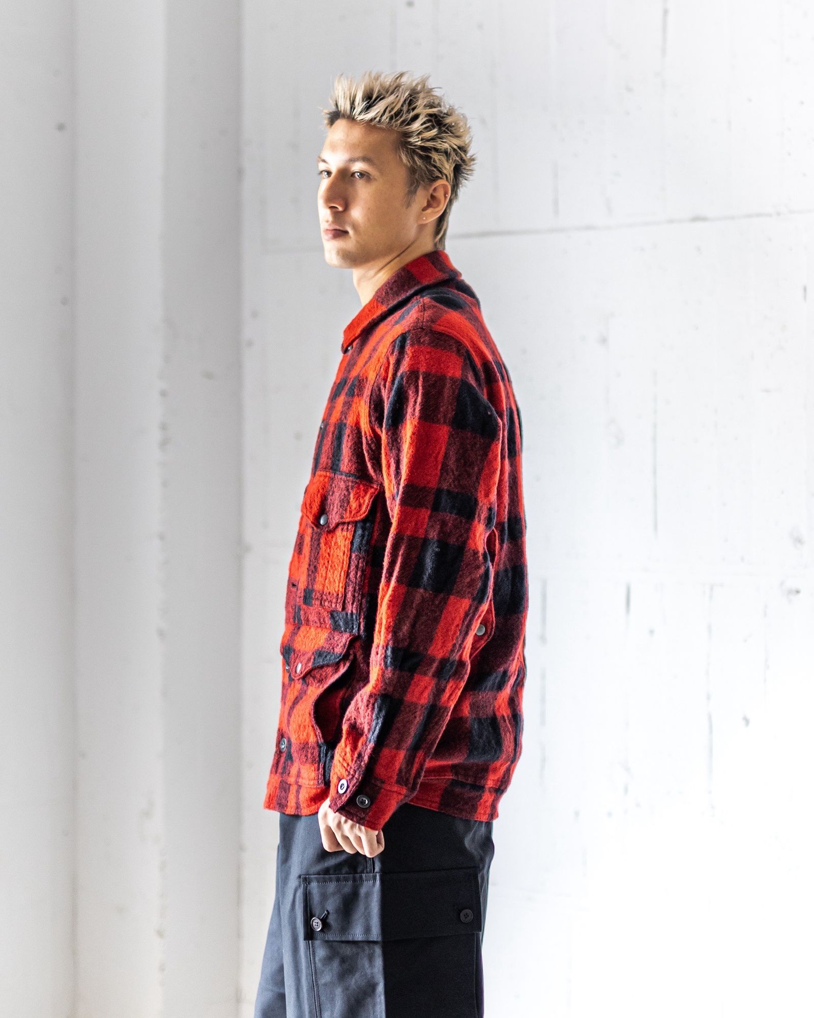 JUNYA WATANABE MANチェック×カモフラリバーシブルマフラー JUNYA WATANABE MAN - ジュンヤワタナベマン FILSON Wネーム