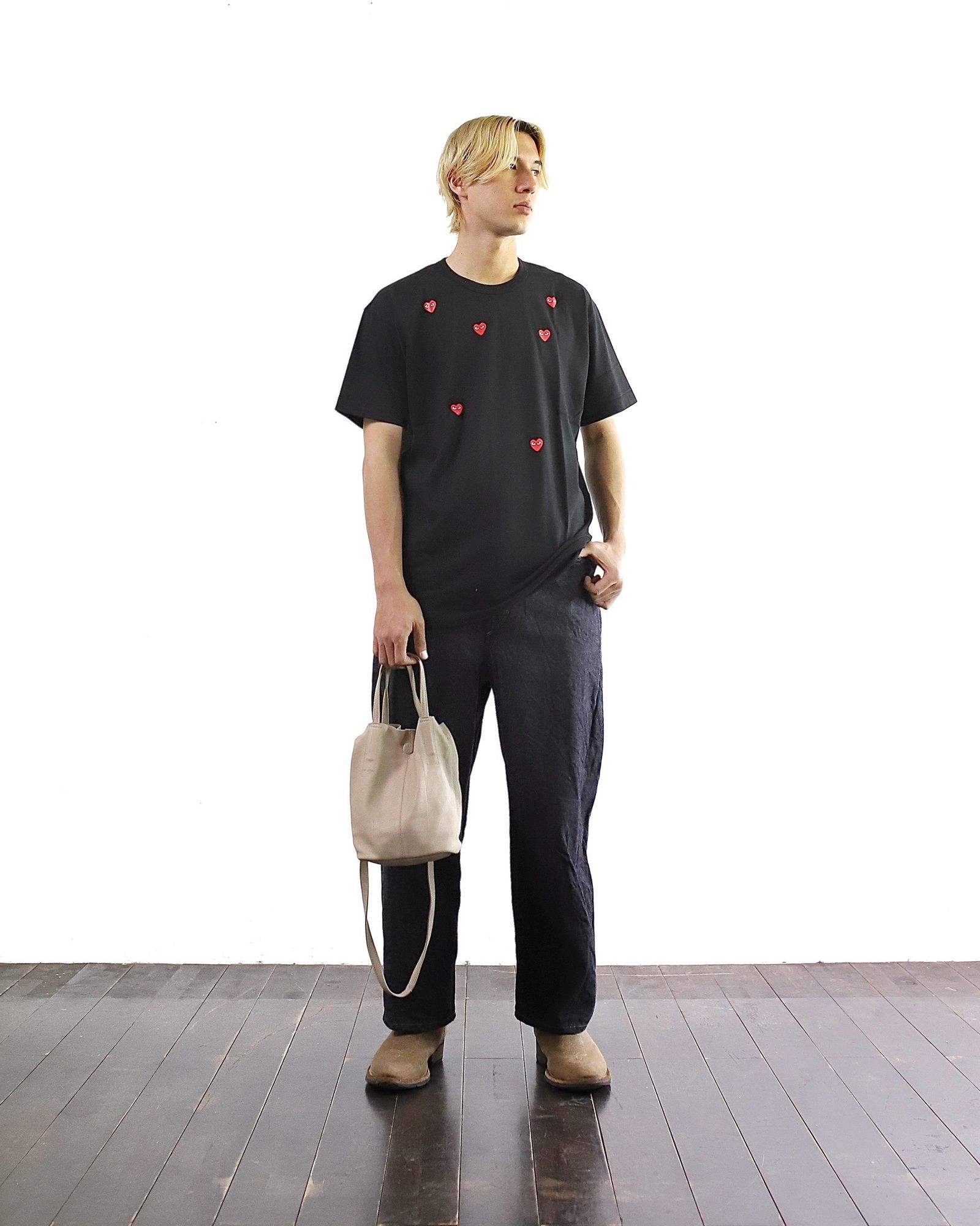 PLAY COMME des GARCONS 24SS PLAY MANY HEART S/S T-SHIRT RED HEART style 2024.5.11