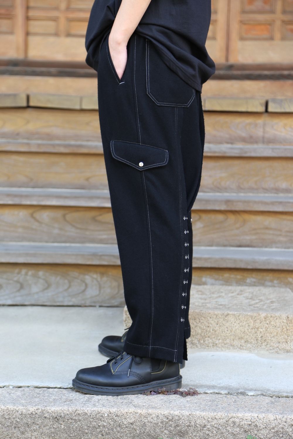 Yohji Yamamoto 21AW Y-ホック付きPフラノ PANTS(HX-P32-118) style. 2021.07.13. | 1802  | mark