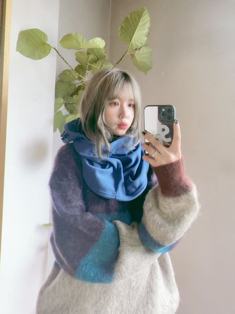 YOKE 新作MOHAIR BORDER CREWNECK SWEATER style.2023.8.27