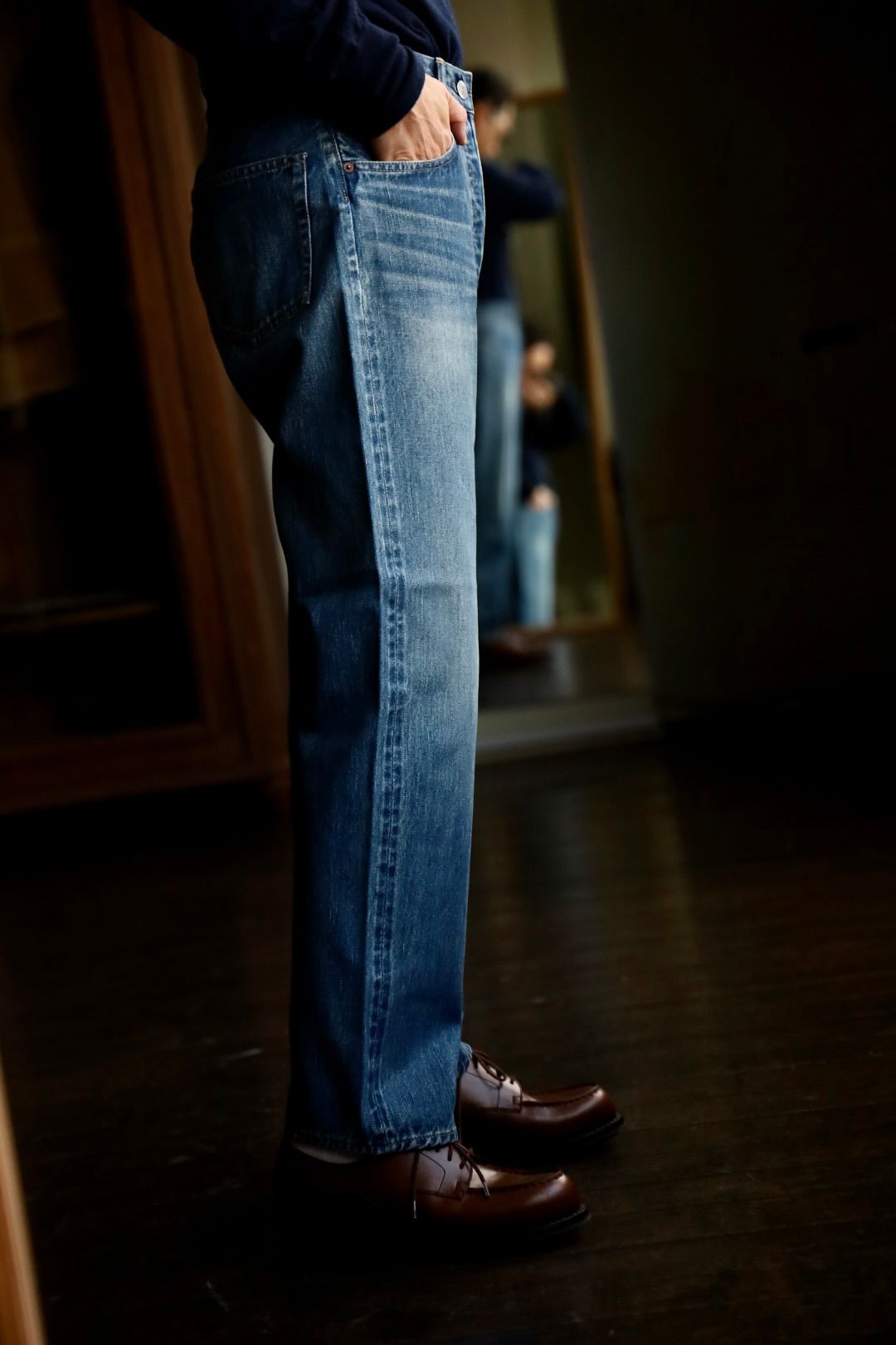 A.PRESSE Washed Denim Pants E スタイル