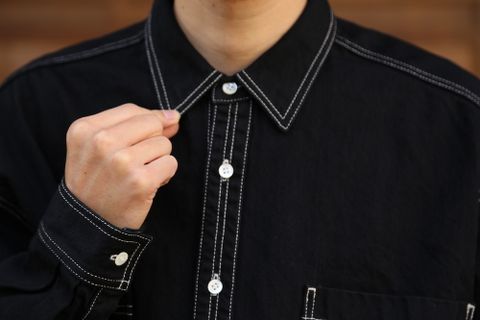 Graphpaper Denime Regular Collar Shirt& Denime Five Pocket Pants "BLACK"Style.2020.12.14.