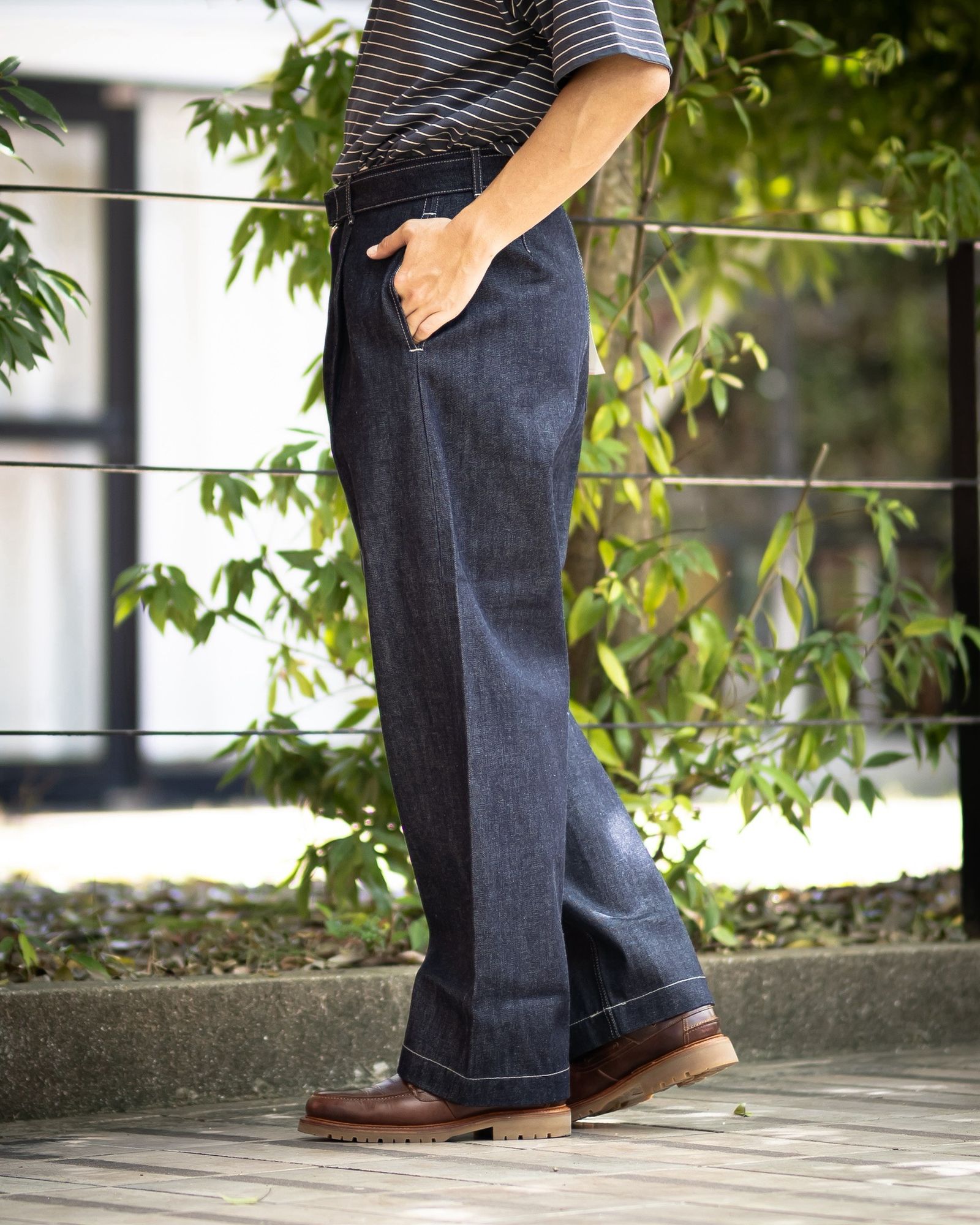 グラフペーパー Selvage Denim Belted Pants(GU263-40063RB)INDIGO_RIGID☆7月25日(土)発売！