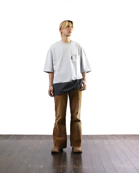 コムデギャルソンオム 24SS 異素材切り替えTシャツ style 2024.5.11