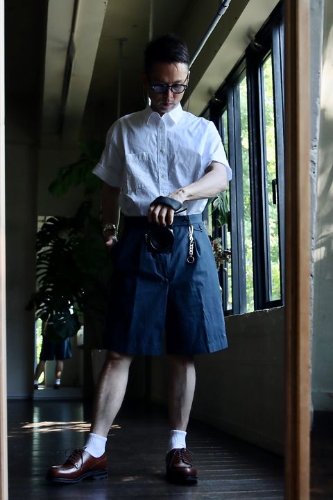 A.PRESSE High Density Weather Cloth Shortsスタイル