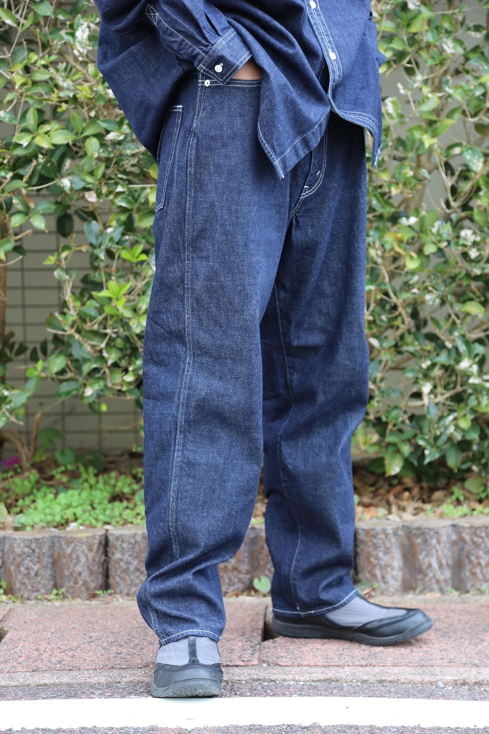 Graphpaper Denime Five Pocket Pants & Denime Regular Collar Shirt style 2020.12.14