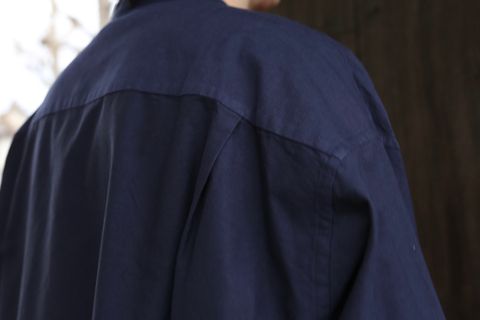 Graphpaper Oxford Oversized Band Collar Shirt(GM211-50137B) style.2021.3.13.