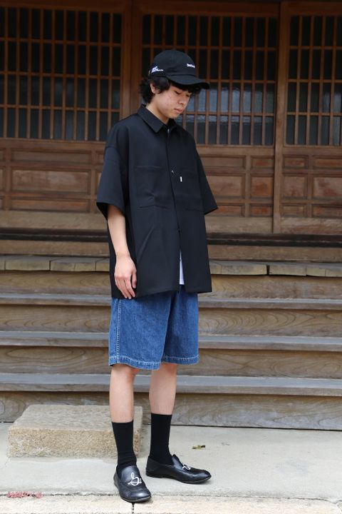 Graphpaper Selvage Wool S/S Oversized Box Shirt(GM212-50260) style. 2021.06.20.