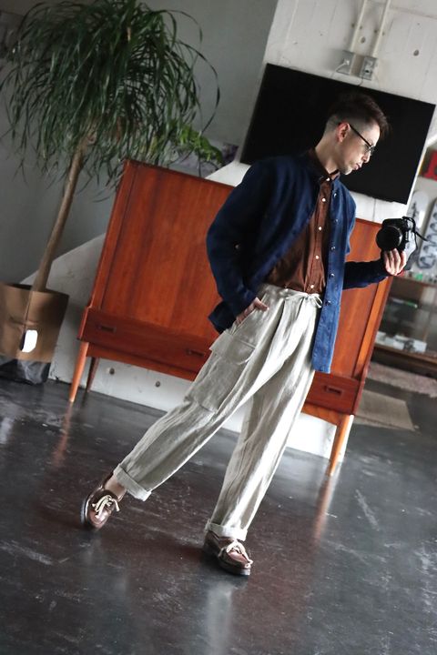 Ets.MATERIAUX 22SS French work jacket"BLUE"style.
