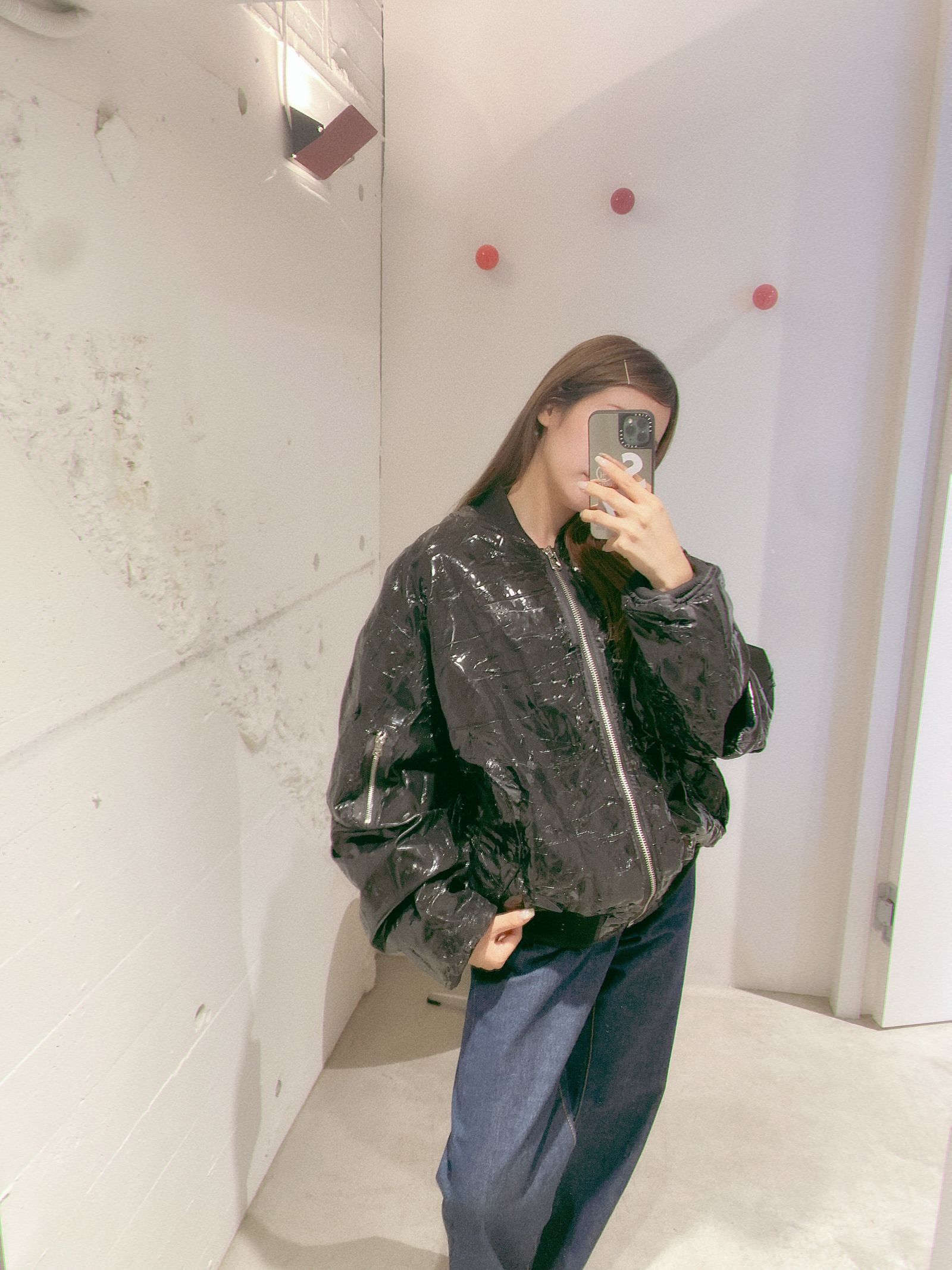 ヨーク24FW RUBBER HAND PAINTED BOMBER JACKET(YK24FW0758B)BLACK