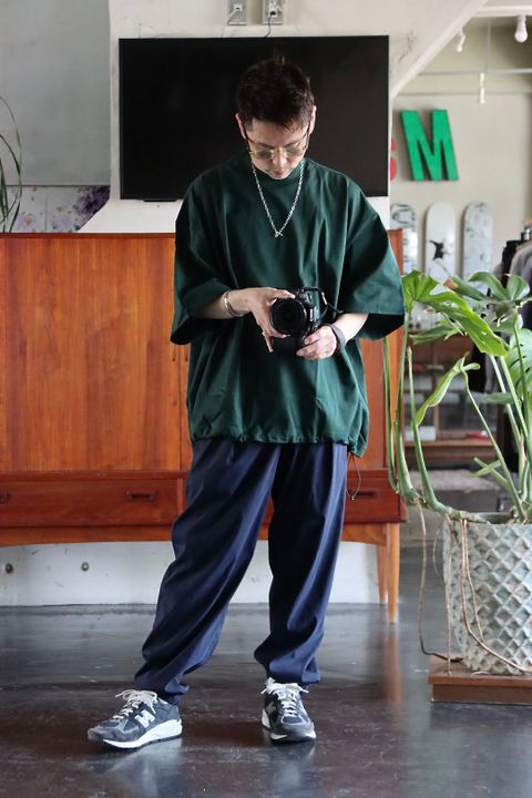 is-ness 22SS BALLOON T-SHIRT"GREEN"スタイル.2022.4.7.