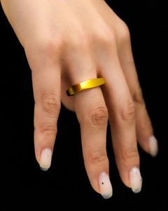 XOLO JEWELRY リング / Square 3D Ring with Hair Line-Gold-(XOR105G)