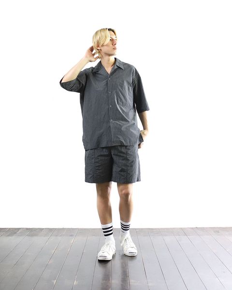YOKE 24SS 新作 NYLON STRIPE WIDE SHIRT SET UP style 2024.5.5