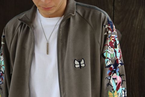 doublet CHAOS EMBROIDERY SUEDE TRACK JACKET"GREY"style.2020.8.8.