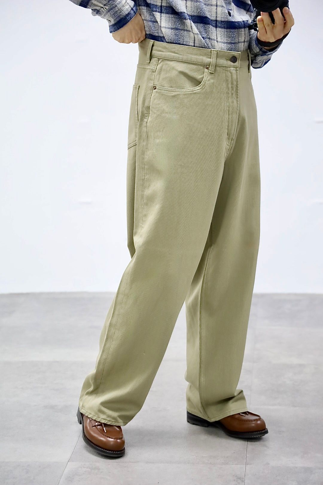 A.PRESSE 2026 STYLE1 Washed Silk Cotton Pique Pantsスタイル