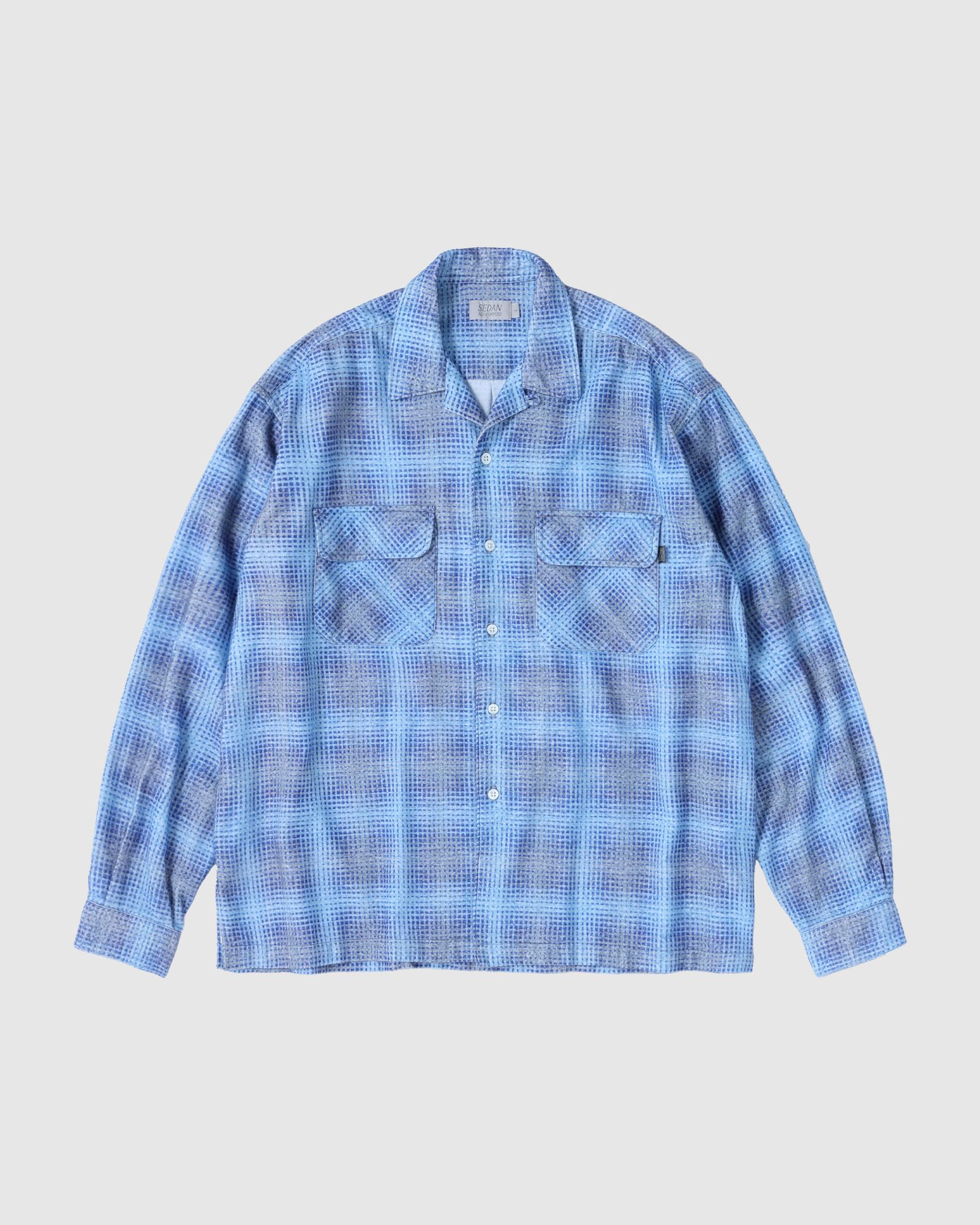 セダンオールパーパス FW25 Printed Plaid Flannel Open Collar Shirt(SD25F-SH02)Blue×Navy☆9月6日(土)発売！
