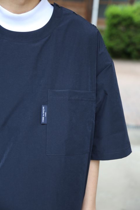 COMME des GARCONS HOMME HOMMEエステルナイロンツイルポケット半袖シャツ(HG-T020-051) style. 2021.05.17.