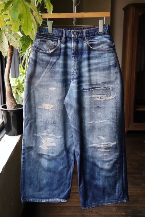 トーキングアバウト ジ アブストラクション 25AW DENIM PRINT FLEECE LINING WIDE PT(2526AW-PT-002F)BLUE☆新作発売！