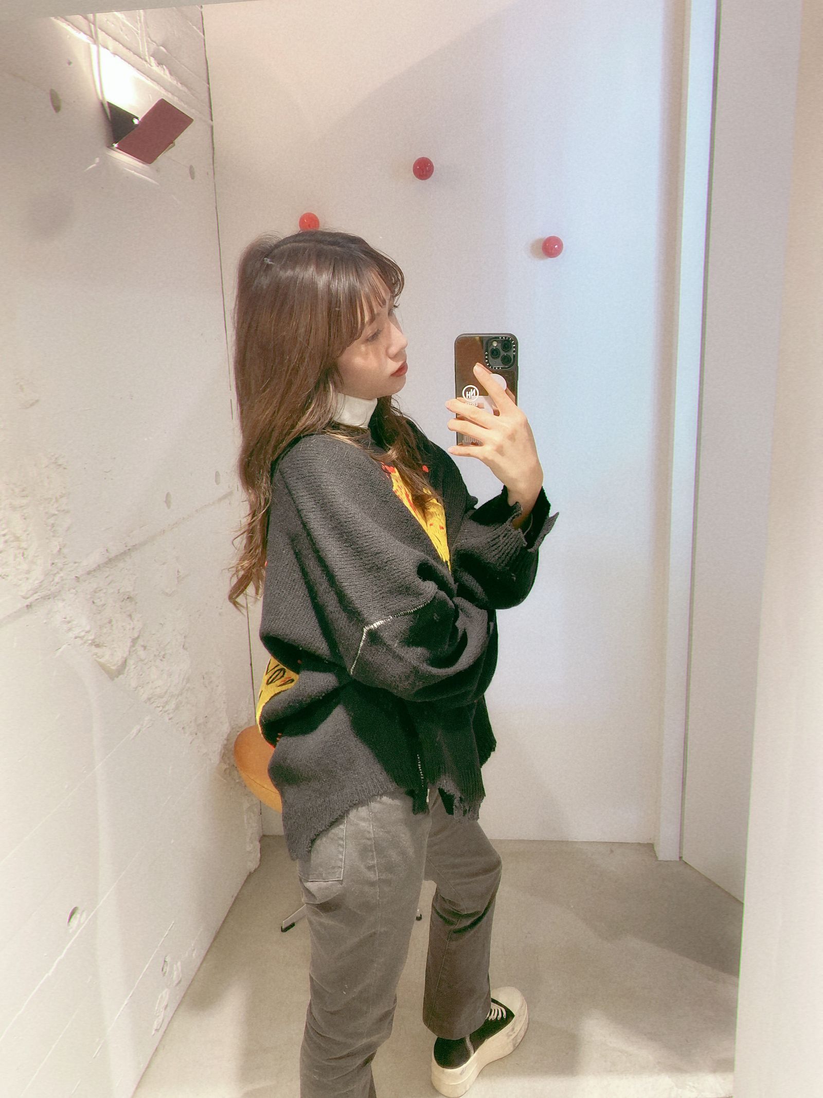 セントマイケル24AW SMILE CP_CREW KNT(SM-YS1-0000-C07)BLACK